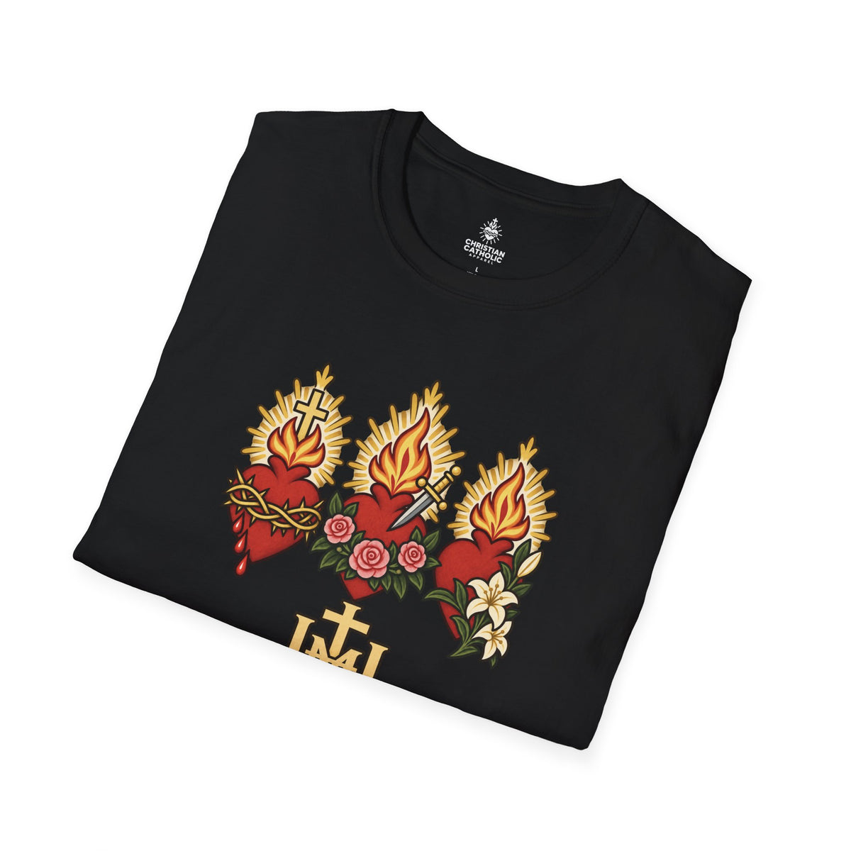 The Holy Hearts Tee — JMJ Devotional Christian T-Shirt