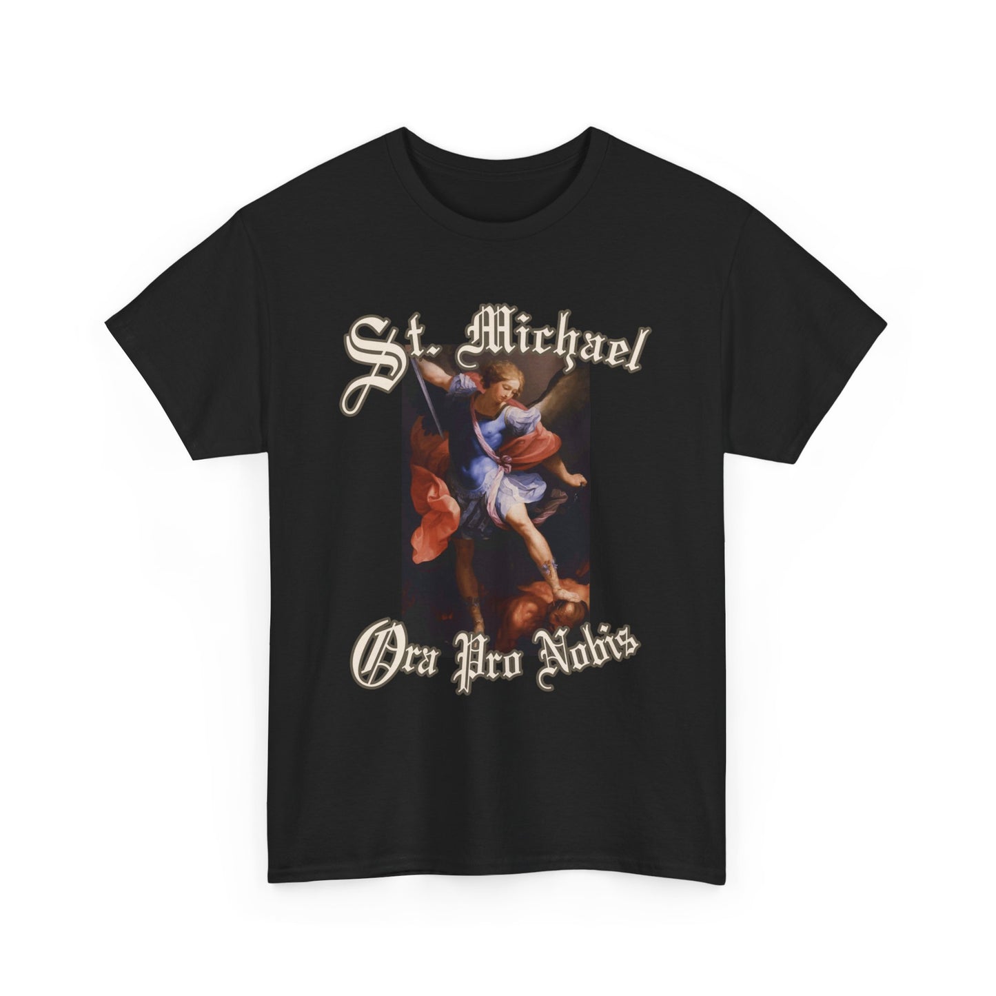 St. Michael Catholic T-Shirt – Religious Art Design – “Ora Pro Nobis”