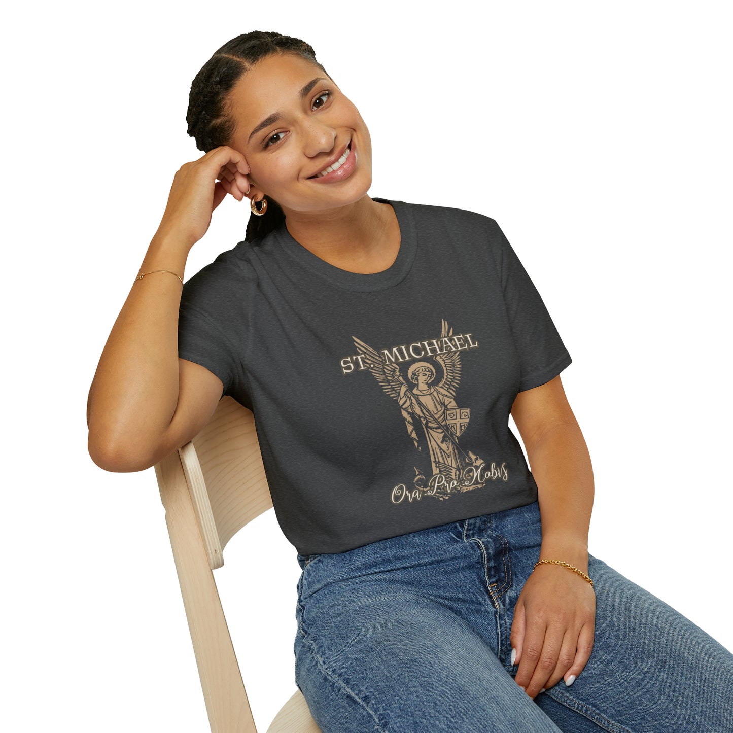 St. Michael Illustration Catholic T-Shirt