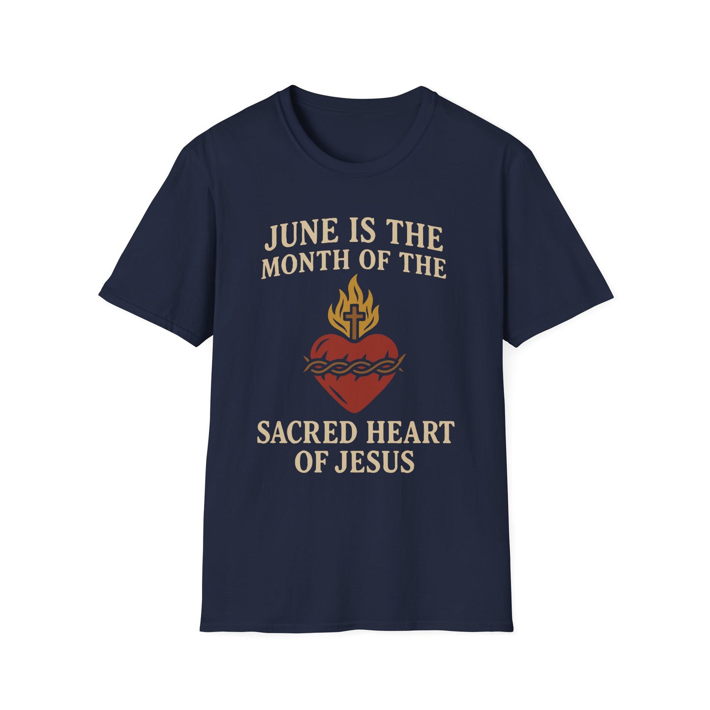 Sacred Heart of Jesus T-Shirt, Faith-based Tee, Christian Gift, Spiritual Apparel, Monthly Devotion Shirt