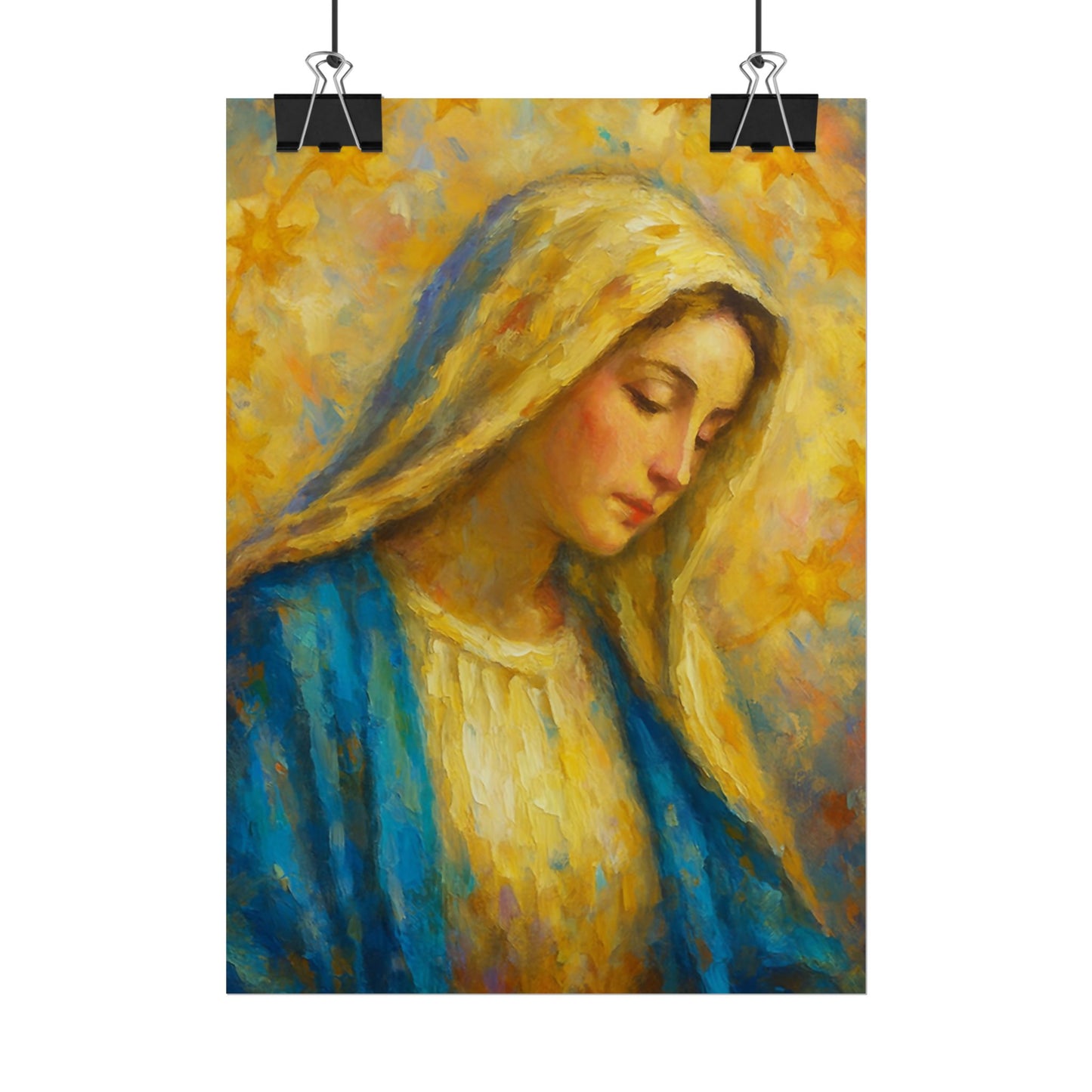 Virgin Mary Impressionist Art – Catholic Rolled Poster | 5x7, 8x10, 11x14, 16x20 Sizes