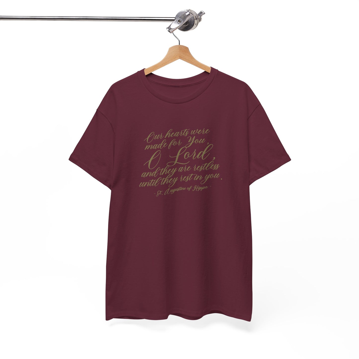 St. Augustine of Hippo Quote Christian Catholic T-Shirt - Maroon
