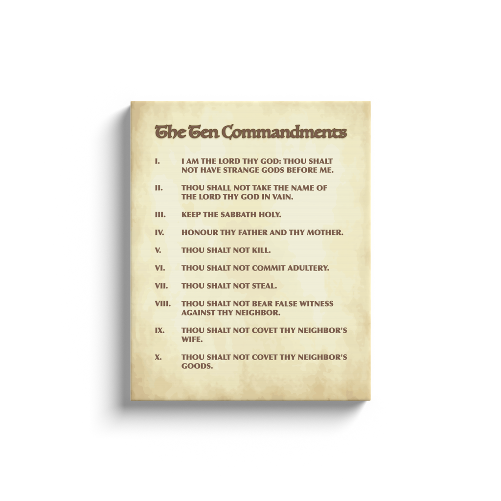 Ten Commandments Wrapped Canvas Wall Art