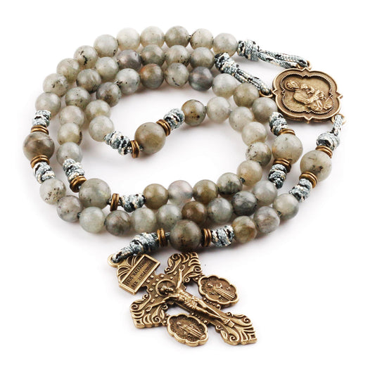 St. Joseph Labradorite Stone Paracord Rosary