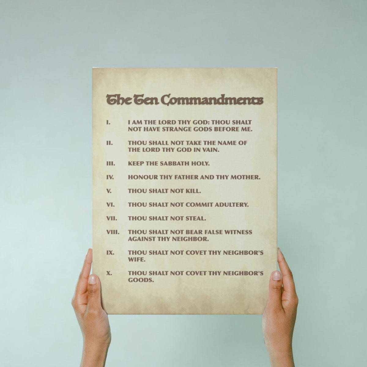 The Ten Commandments – Catholic Wrapped Canvas Wall Art | 8x10, 11x14, 16x20 Sizes