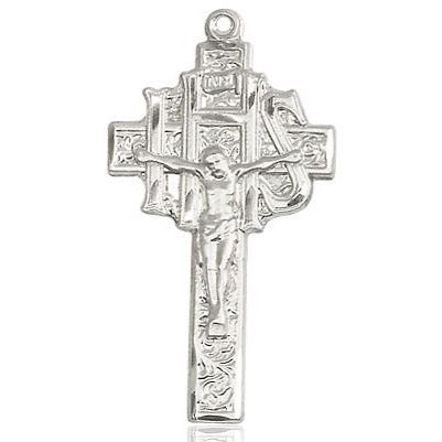Crucifix-IHS Medal - Sterling Silver - 1-1/4 Inch Tall x 5/8 Inch Wide