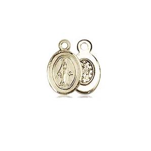 Miraculous Medal Necklace - 14K Gold Filled - 3/8 Inch Tall by 1/4 Inch Wide with 24" Chain