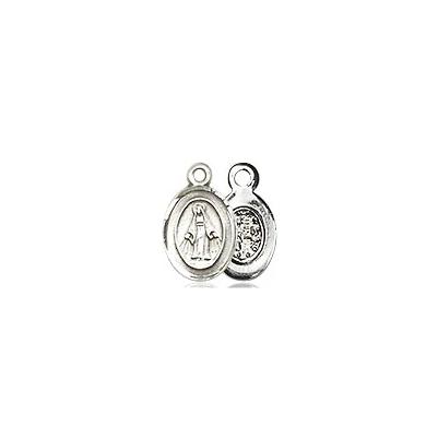 Miraculous Medal Necklace - Sterling Silver - 3/8 Inch Tall by 1/4 Inch Wide with 24" Chain