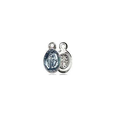 Miraculous Medal Necklace - Sterling Silver - 1/4 Inch Tall by 1/8 Inch Wide with 24" Chain