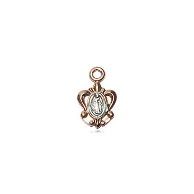 Miraculous Medal Necklace - 14K Gold Filled - 3/8 Inch Tall by 1/4 Inch Wide with 24" Chain