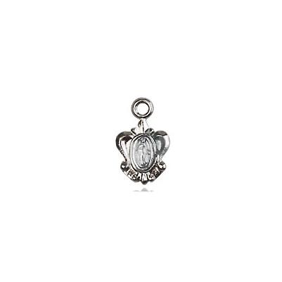 Miraculous Medal Necklace - Sterling Silver - 3/8 Inch Tall by 1/4 Inch Wide with 24" Chain
