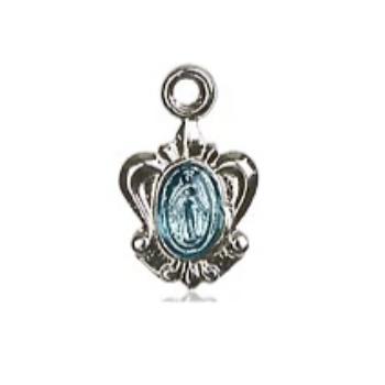 Miraculous Medal - Sterling Silver - 3/8 Inch Tall by 1/4 Inch Wide