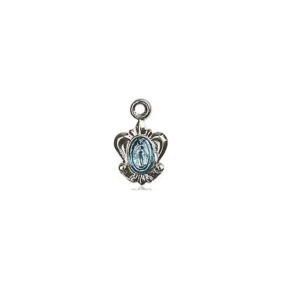 Miraculous Medal Necklace - Sterling Silver - 3/8 Inch Tall by 1/4 Inch Wide with 24" Chain