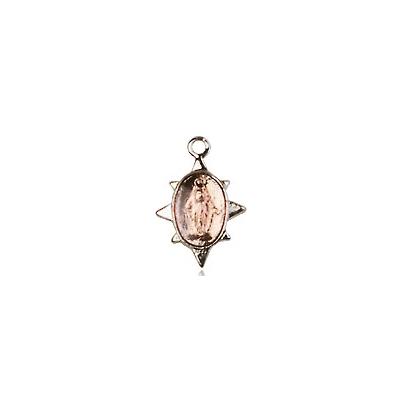 Miraculous Medal Necklace - Sterling Silver - 3/8 Inch Tall by 1/4 Inch Wide with 24" Chain