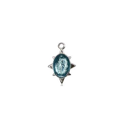 Miraculous Medal Necklace - Sterling Silver - 3/8 Inch Tall by 1/4 Inch Wide with 24" Chain
