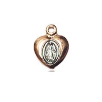 Miraculous Medal Necklace - 14K Gold Filled - 1/4 Inch Tall by 1/8 Inch Wide with 24" Chain