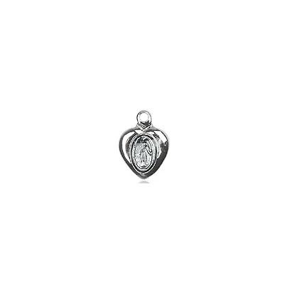 Miraculous Medal Necklace - Sterling Silver - 1/4 Inch Tall by 1/8 Inch Wide with 24" Chain