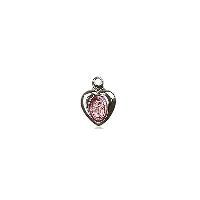 Miraculous Medal Necklace - Sterling Silver - 1/4 Inch Tall by 1/8 Inch Wide with 24" Chain