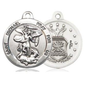 St. Michael Air Force Medal - Pewter - 7/8 Inch Tall x 3/4 Inch Wide