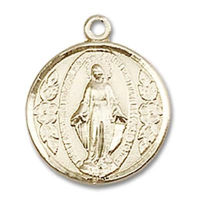 Miraculous Medal - 14K Gold Filled - 5/8 Inch Tall by 1/2 Inch Wide