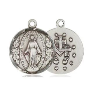 Miraculous Medal - Pewter - 5/8 Inch Tall by 1/2 Inch Wide