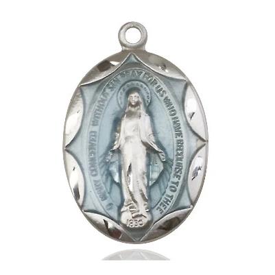 Miraculous Medal - Sterling Silver - 1 Inch Tall by 5/8 Inch Wide