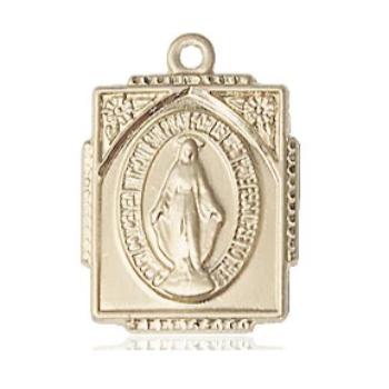 Miraculous Medal - 14K Gold Filled - 5/8 Inch Tall by 1/2 Inch Wide