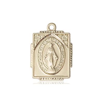 Miraculous Medal Necklace - 14K Gold Filled - 5/8 Inch Tall by 1/2 Inch Wide with 24" Chain
