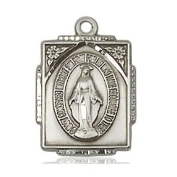 Miraculous Medal - Pewter - 5/8 Inch Tall by 1/2 Inch Wide