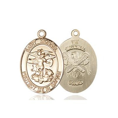 St. Michael National Guard Medal - 14K Gold - 3/4 Inch Tall x 1/2 Inch Wide