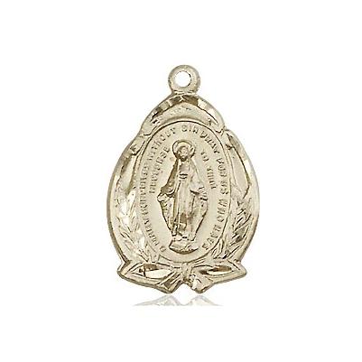Miraculous Medal Necklace - 14K Gold Filled - 3/4 Inch Tall by 1/2 Inch Wide with 24" Chain