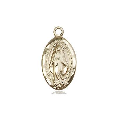 Miraculous Medal Necklace - 14K Gold Filled - 5/8 Inch Tall by 3/8 Inch Wide with 24" Chain