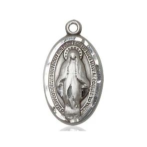 Miraculous Medal - Sterling Silver - 5/8 Inch Tall by 3/8 Inch Wide