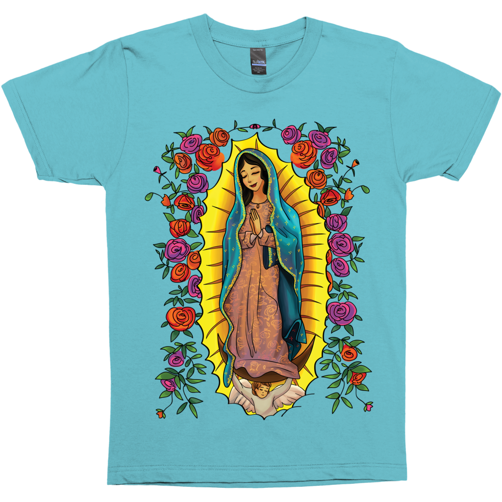 Our Lady Of Guadalupe With Roses Christian Catholic Graphic Tee