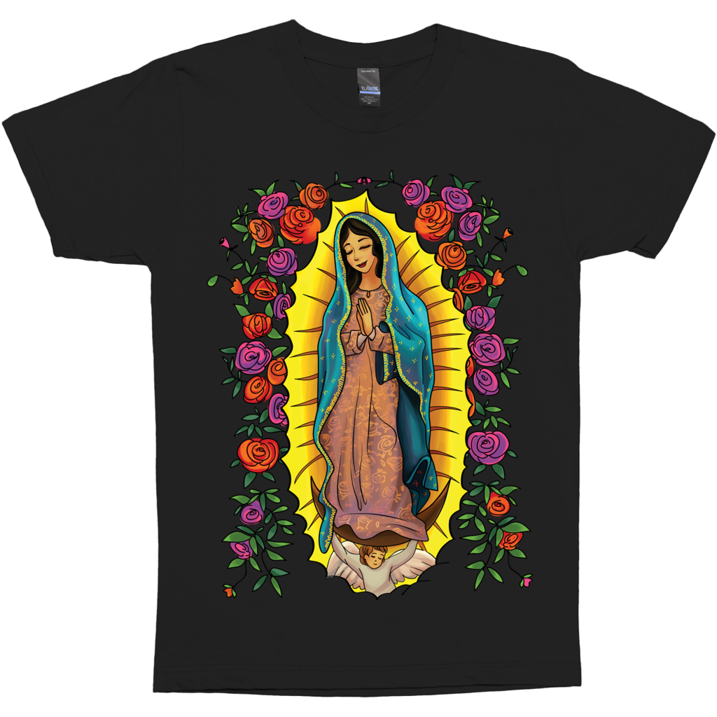 Our Lady Of Guadalupe With Roses Christian Catholic Graphic Tee