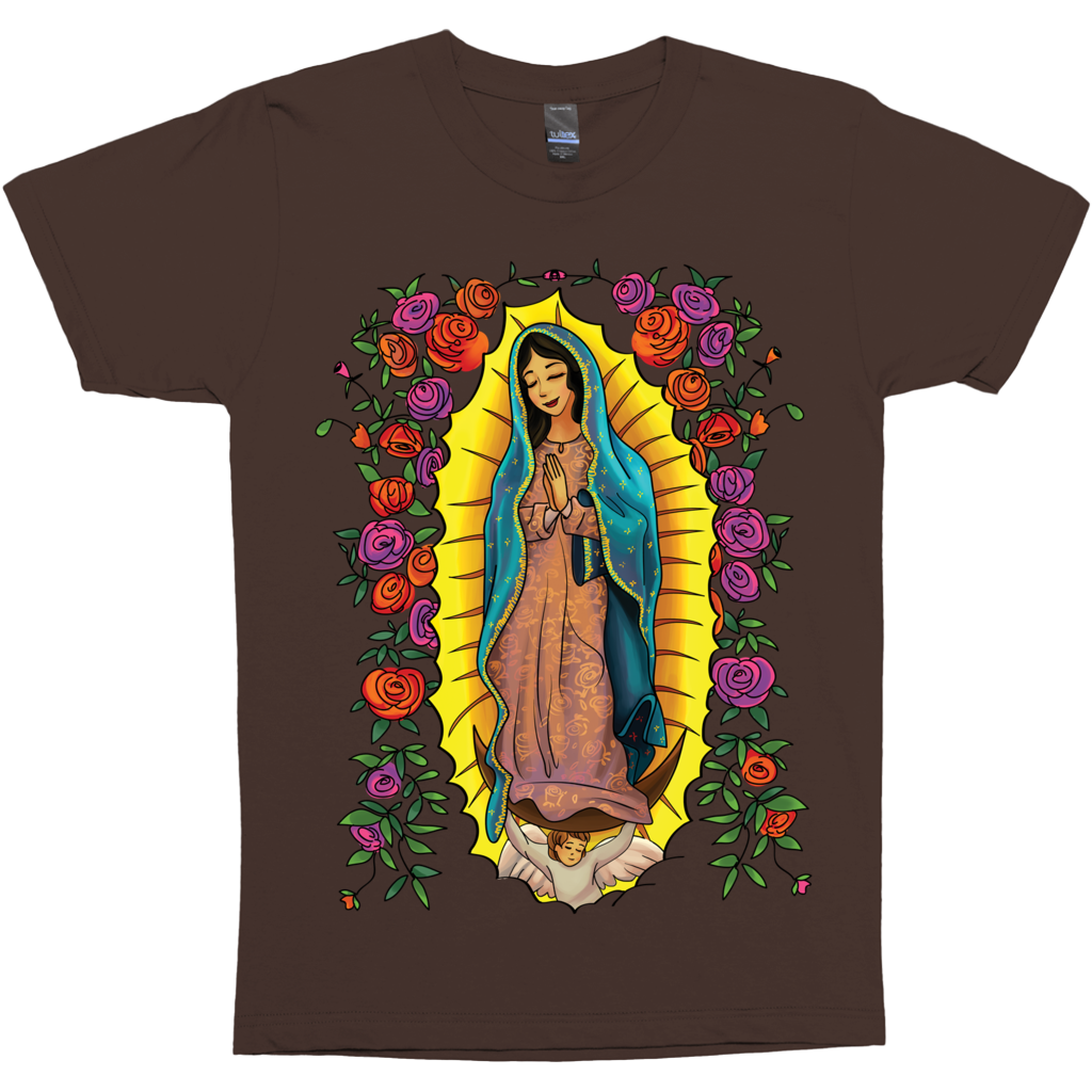 Our Lady Of Guadalupe With Roses Christian Catholic Graphic Tee