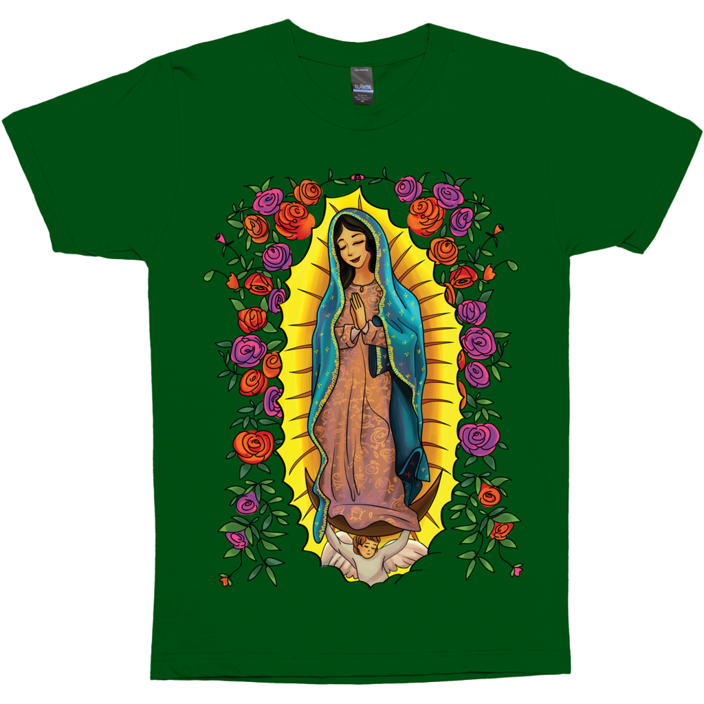 Our Lady Of Guadalupe With Roses Christian Catholic Graphic Tee