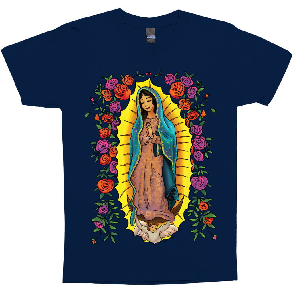 Our Lady Of Guadalupe With Roses Christian Catholic Graphic Tee