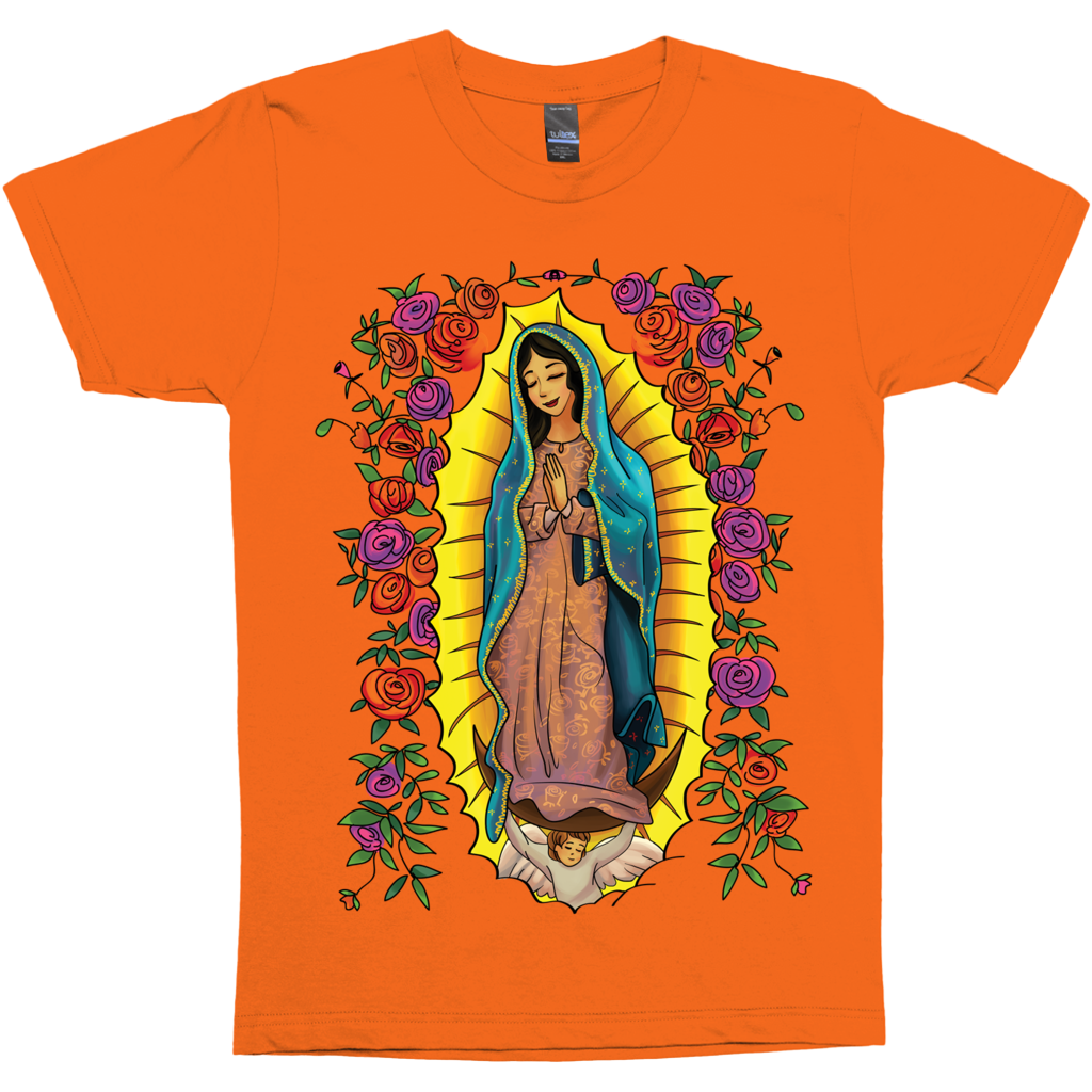 Our Lady Of Guadalupe With Roses Christian Catholic Graphic Tee