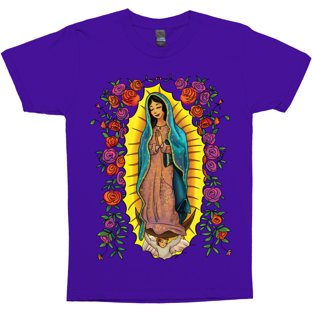Our Lady Of Guadalupe With Roses Christian Catholic Graphic Tee