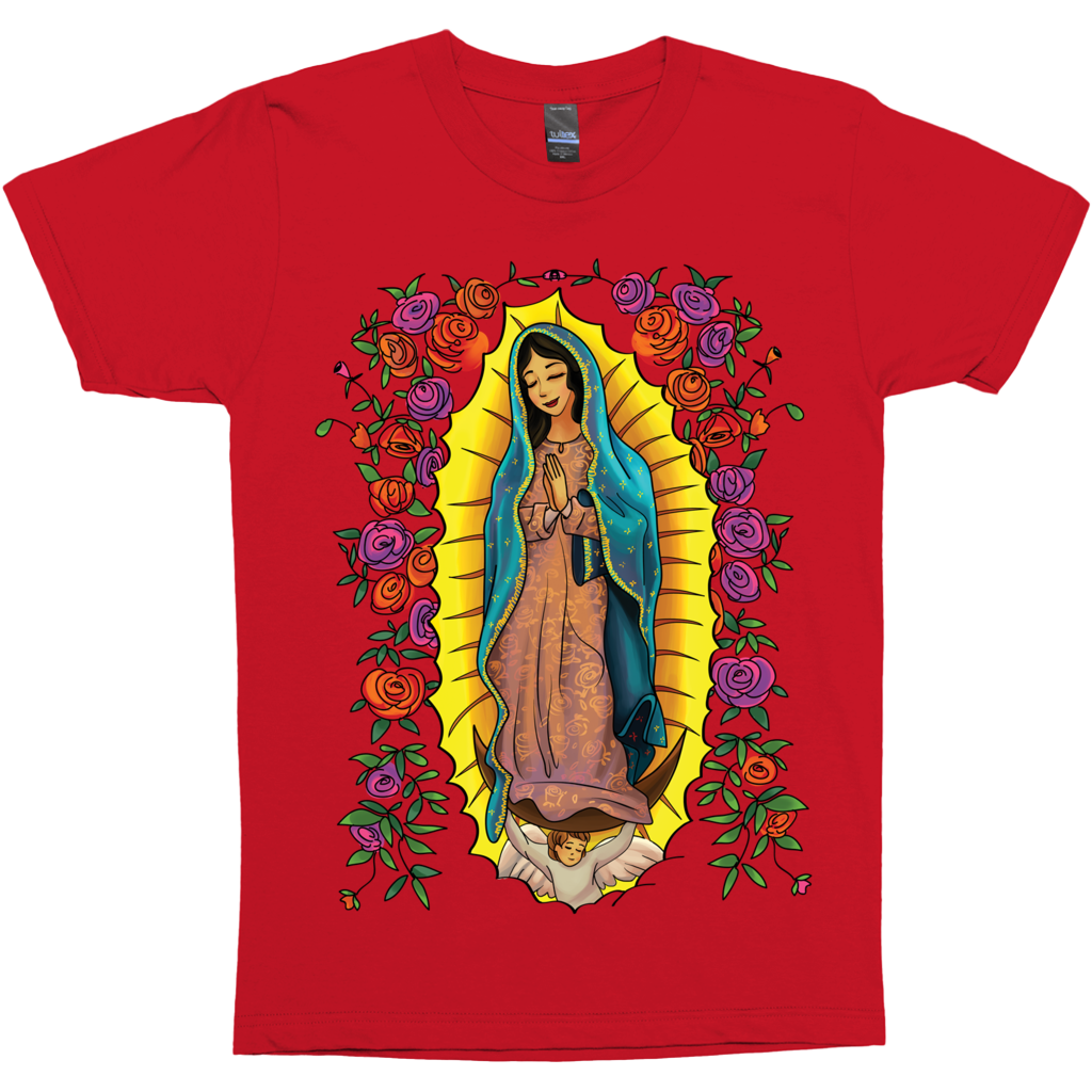 Our Lady Of Guadalupe With Roses Christian Catholic Graphic Tee
