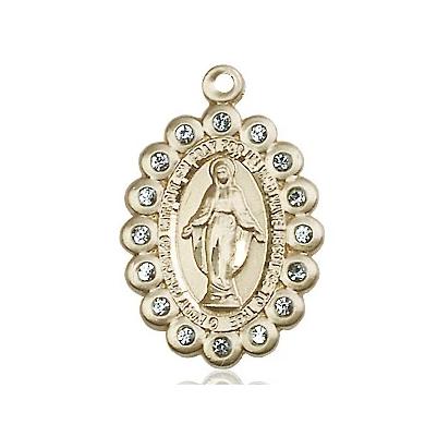 Miraculous Medal Necklace - 14K Gold Filled - 7/8 Inch Tall by 1/2 Inch Wide with 24" Chain