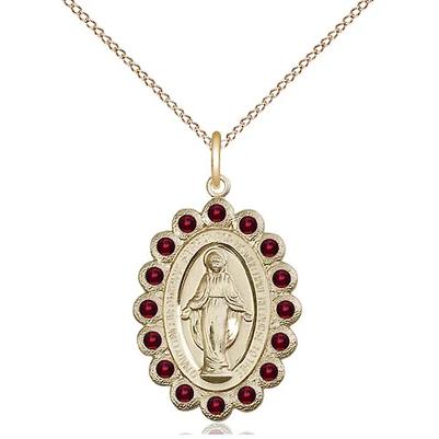 Miraculous Medal Necklace - 14K Gold Filled - 7/8 Inch Tall by 1/2 Inch Wide with 18" Chain