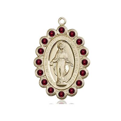 Miraculous Medal Necklace - 14K Gold - 7/8 Inch Tall by 1/2 Inch Wide with 24" Chain