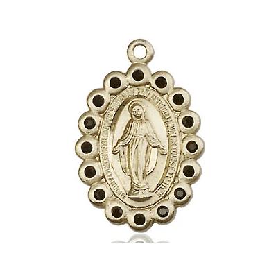 Miraculous Medal Necklace - 14K Gold Filled - 7/8 Inch Tall by 1/2 Inch Wide with 24" Chain