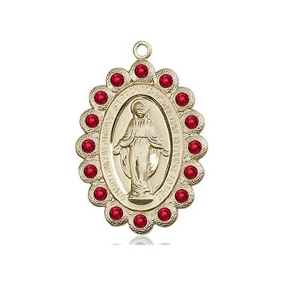 Miraculous Medal Necklace - 14K Gold - 7/8 Inch Tall by 1/2 Inch Wide with 24" Chain