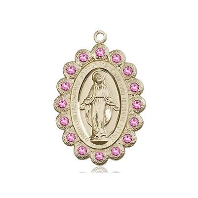 Miraculous Medal Necklace - 14K Gold Filled - 7/8 Inch Tall by 1/2 Inch Wide with 24" Chain