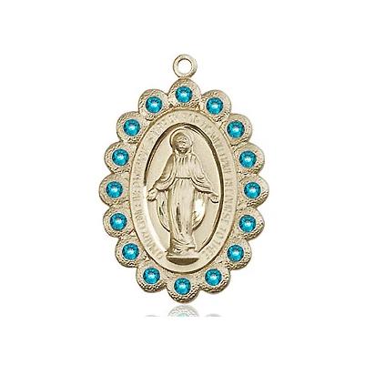 Miraculous Medal Necklace - 14K Gold Filled - 7/8 Inch Tall by 1/2 Inch Wide with 24" Chain