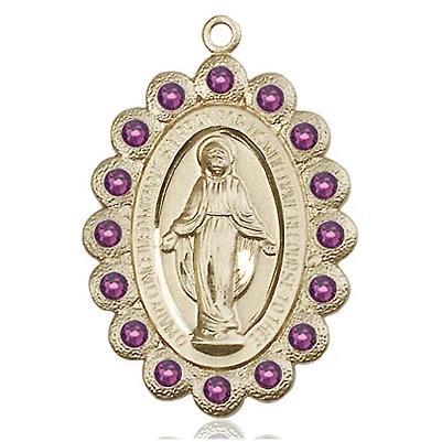 Miraculous Medal - 14K Gold Filled - 1-1/8 Inch Tall by 3/4 Inch Wide