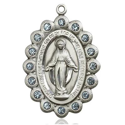 Miraculous Medal - Pewter - 1-1/8 Inch Tall by 3/4 Inch Wide